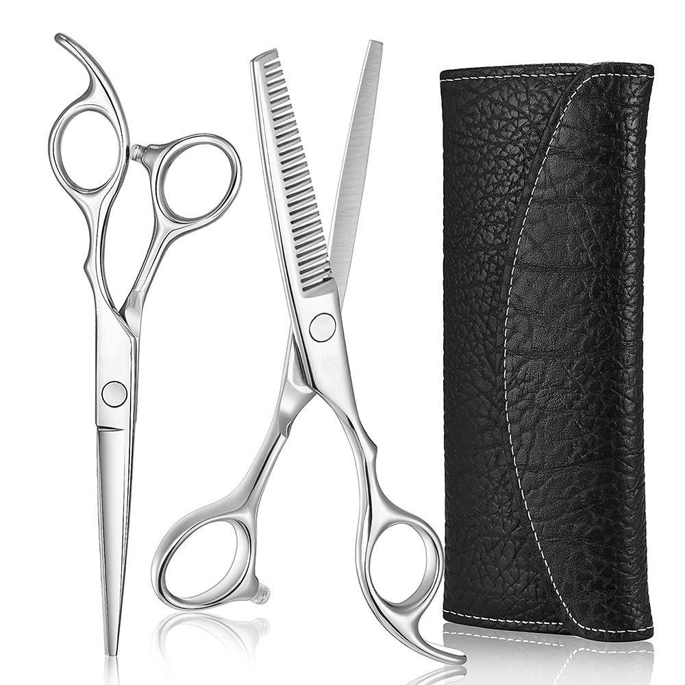Saloon Hair Cutting & Thinning Scissors set with Pure Leather Bag